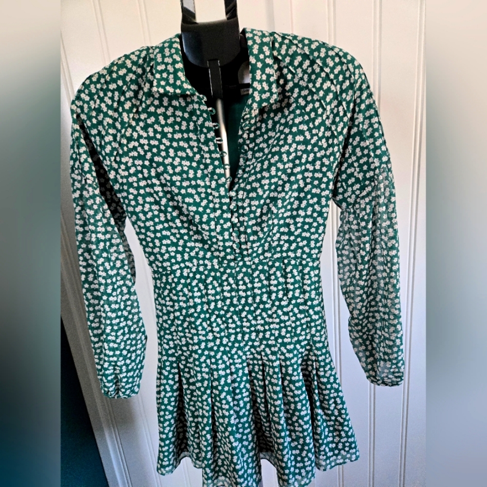 Green Floral Dress cameo collective
